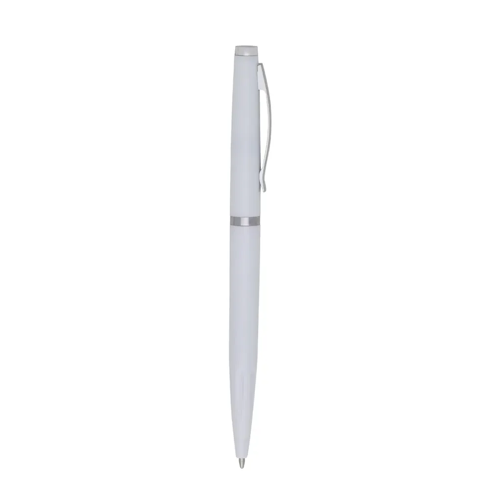 Caneta plástica compacta personalizada branca