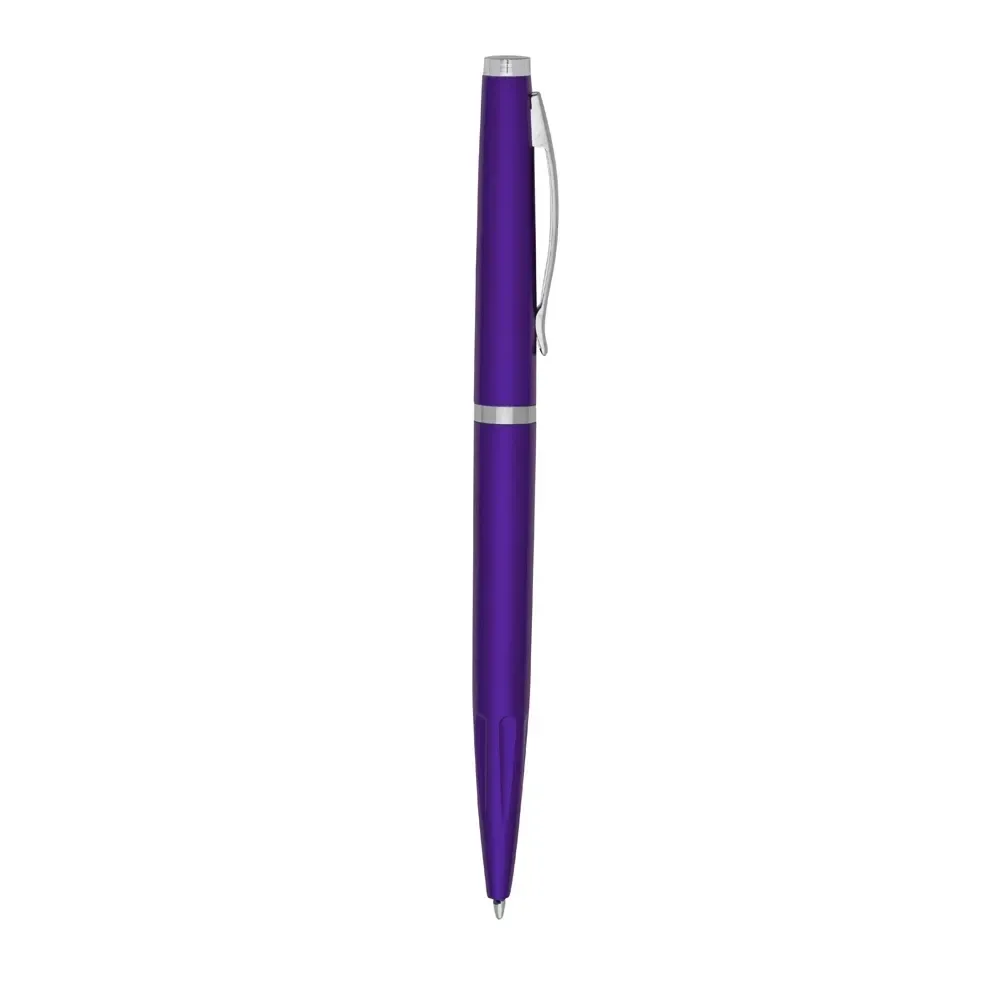 Caneta plástica compacta personalizada roxa