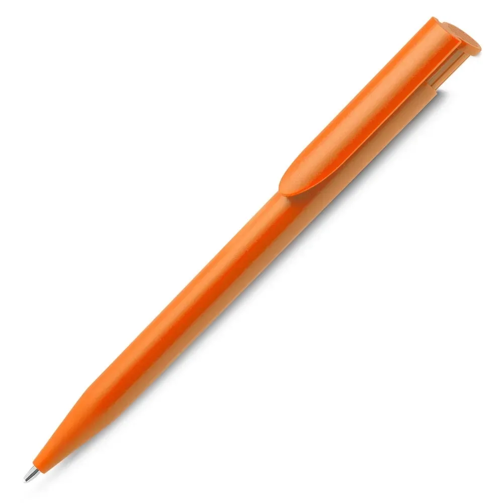 Caneta plástica personalizada laranja
