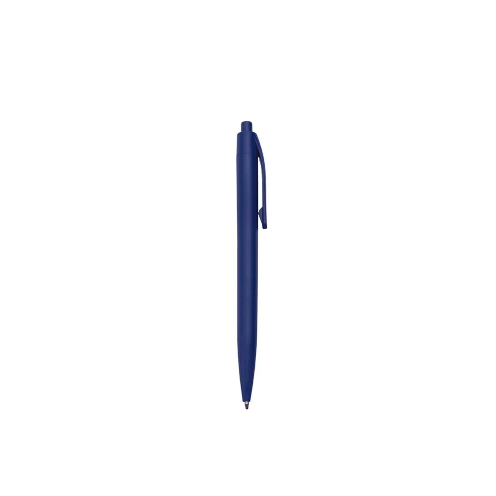 Caneta plástica personalizada corpo inteiriço azul escuro