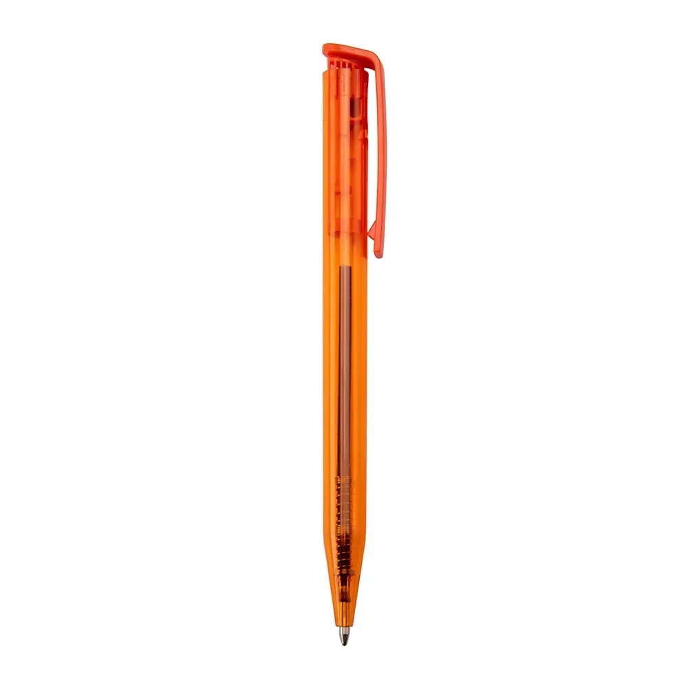 Caneta Plástica Corpo Translúcido personalizada laranja
