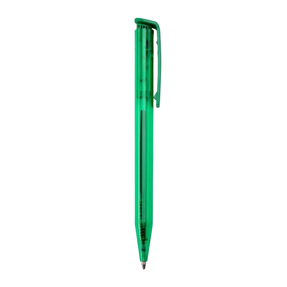 Caneta Plástica Corpo Translúcido personalizada verde
