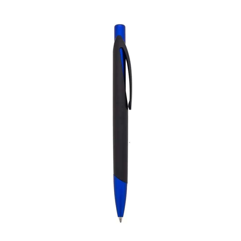 Caneta Plástica com Dupla Área de Gravação personalizada azul