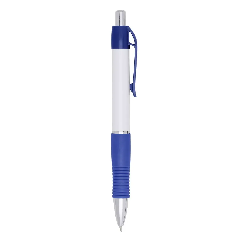 Caneta Plástica Emborrachada 7 Cores personalizada azul