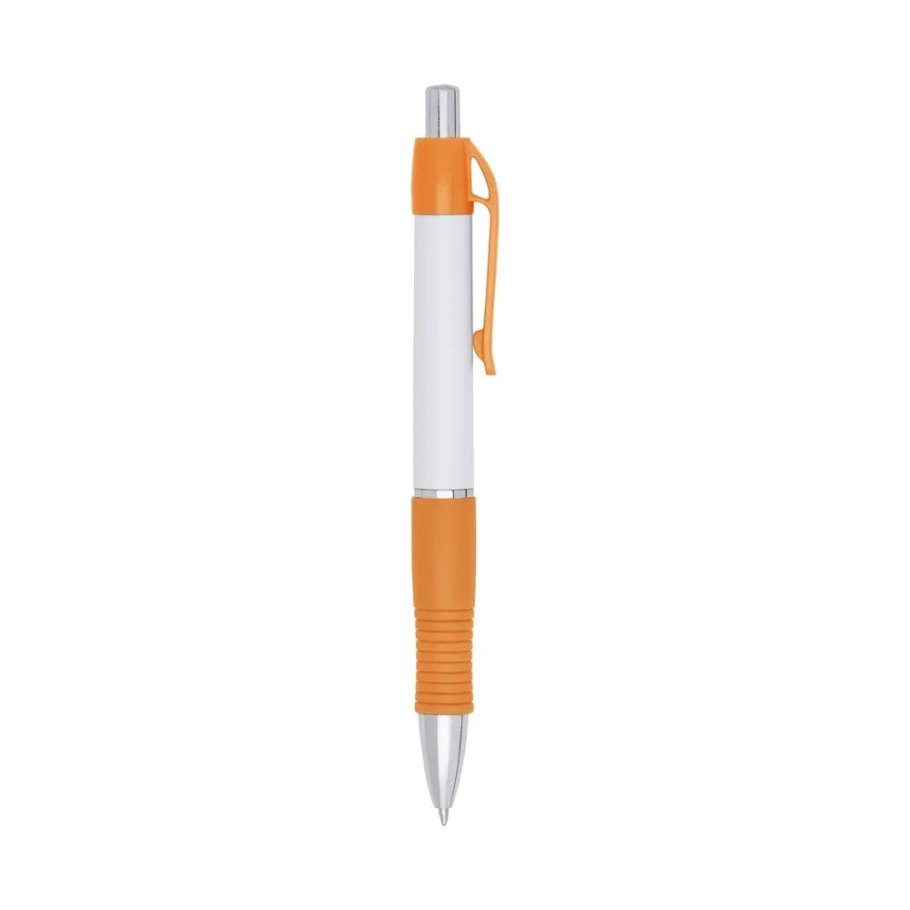 Caneta Plástica Emborrachada 7 Cores personalizada laranja