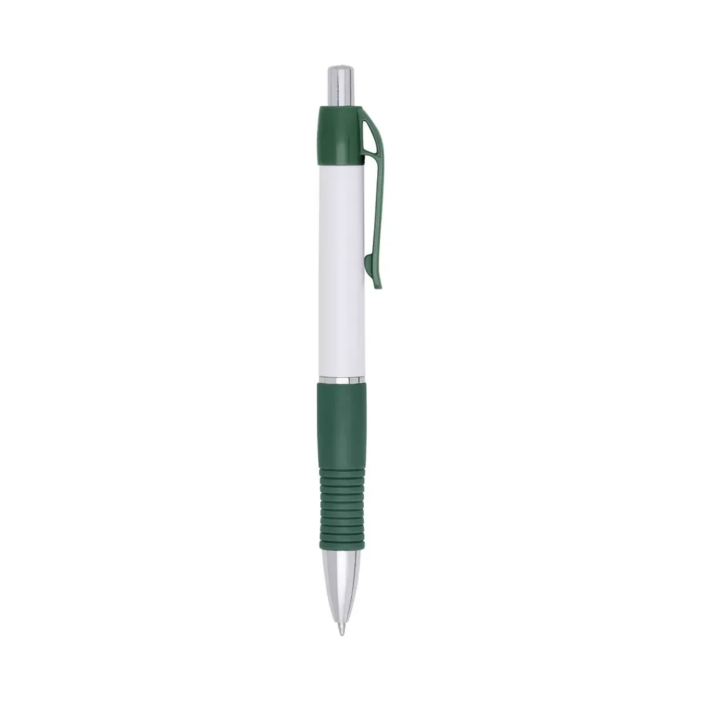 Caneta Plástica Emborrachada 7 Cores personalizada verde