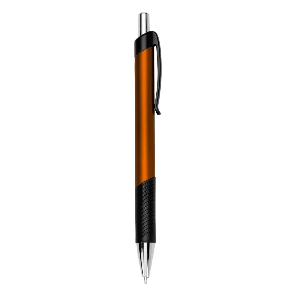 Caneta Plástica Emborrachada Ponta Grossa personalizada laranja