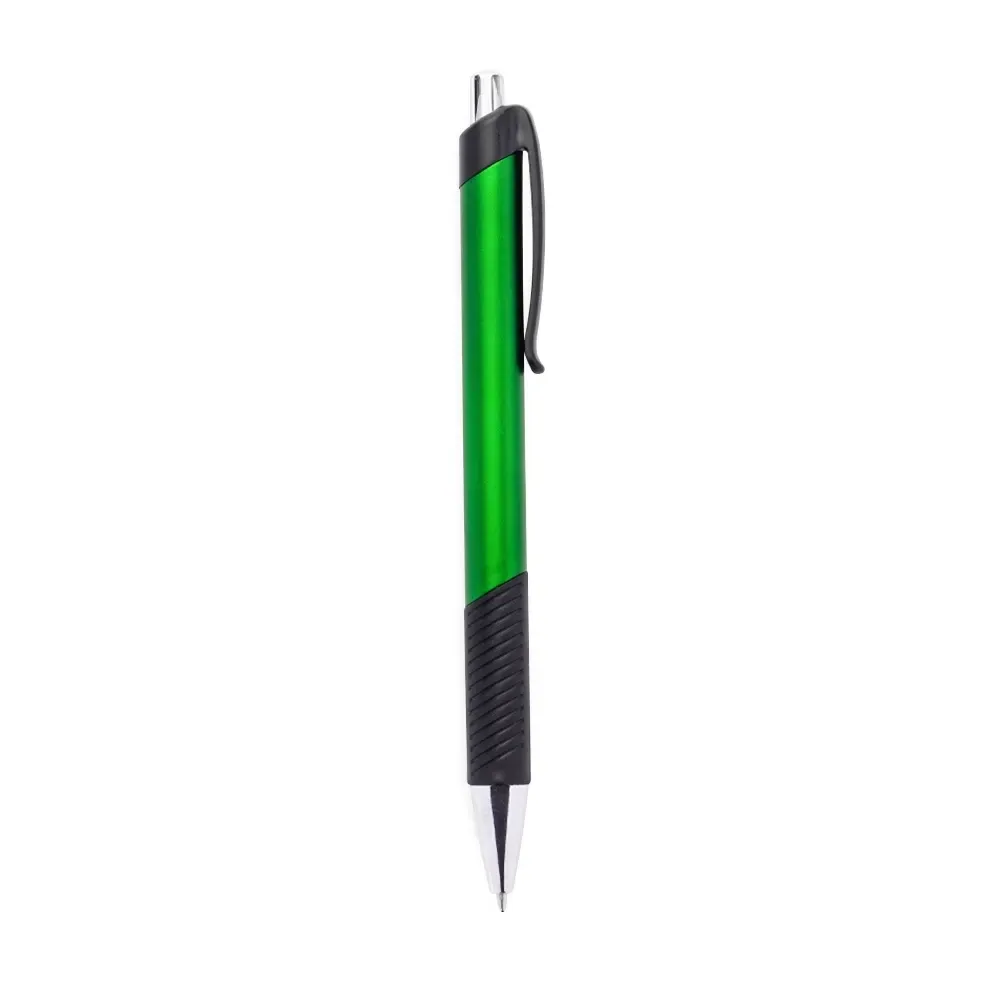 Caneta Plástica Emborrachada Ponta Grossa personalizada verde