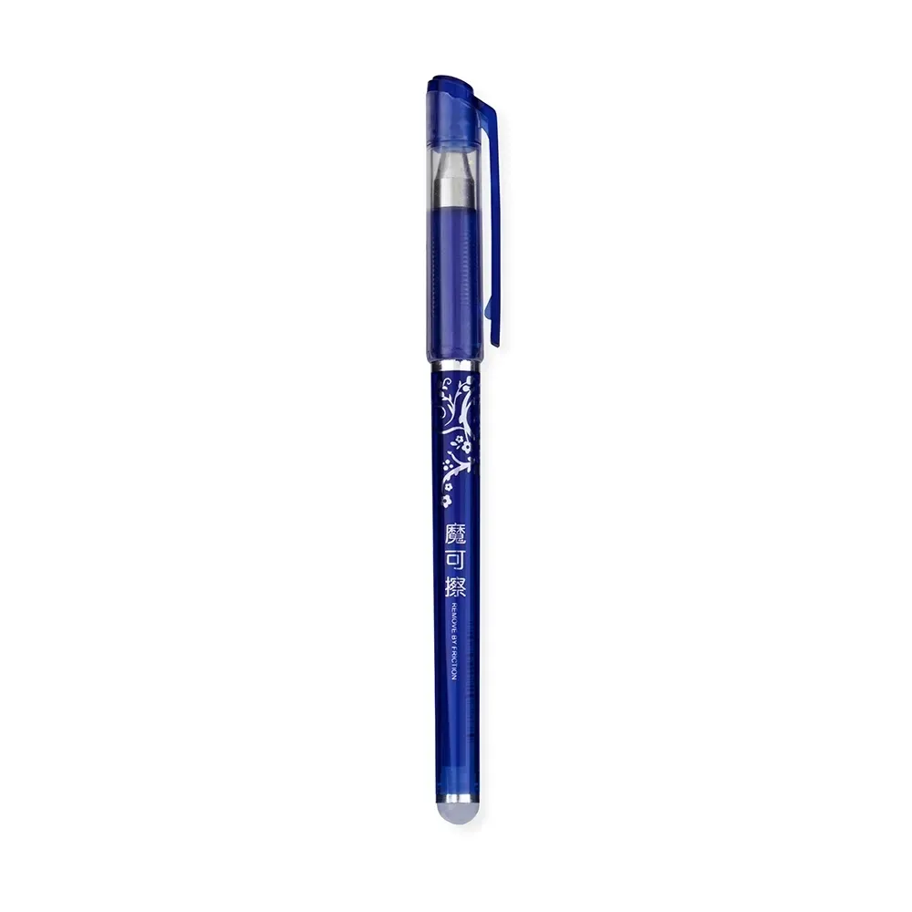 Caneta personalizada plástica gel apagável cor azul