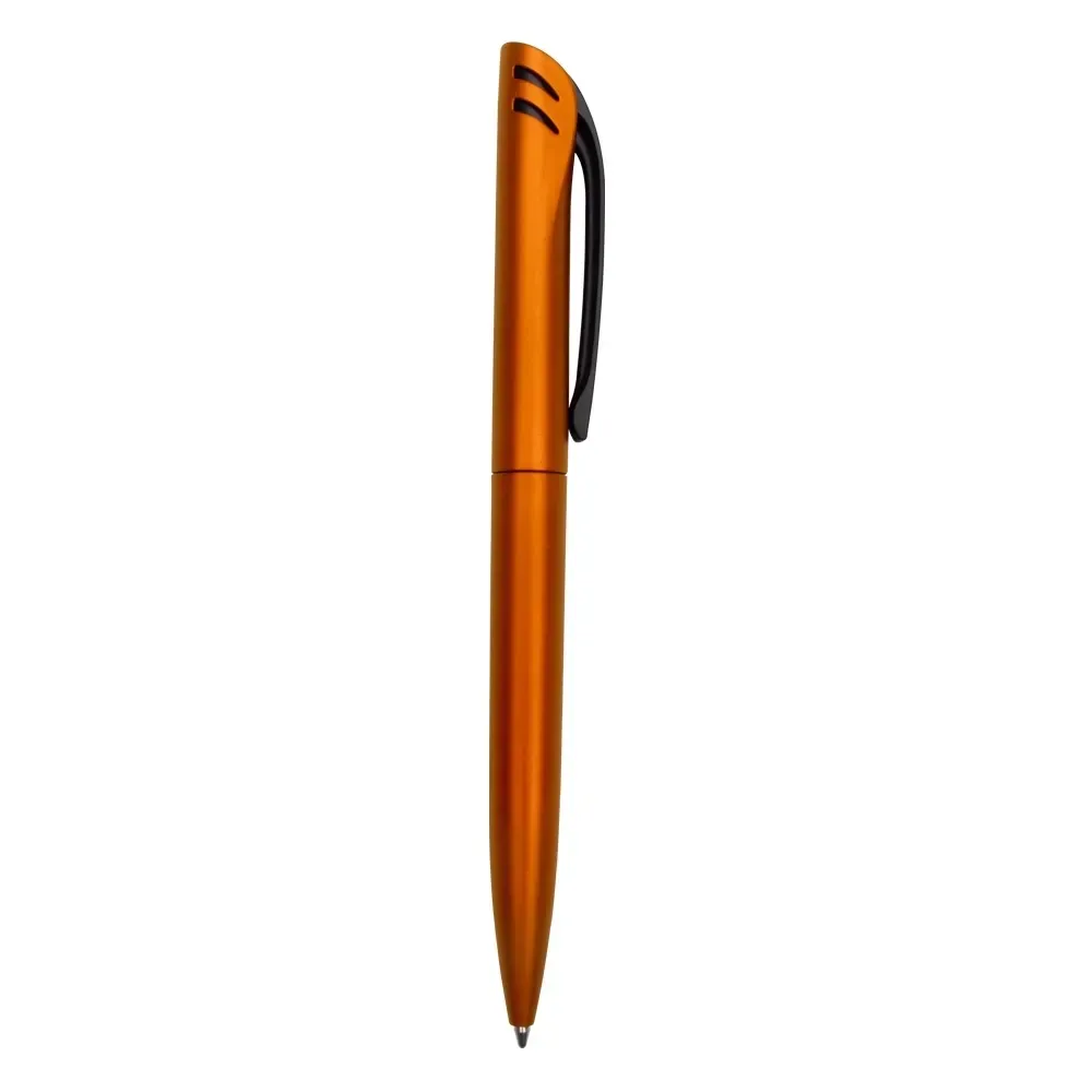Caneta plástica personalizada giratória laranja