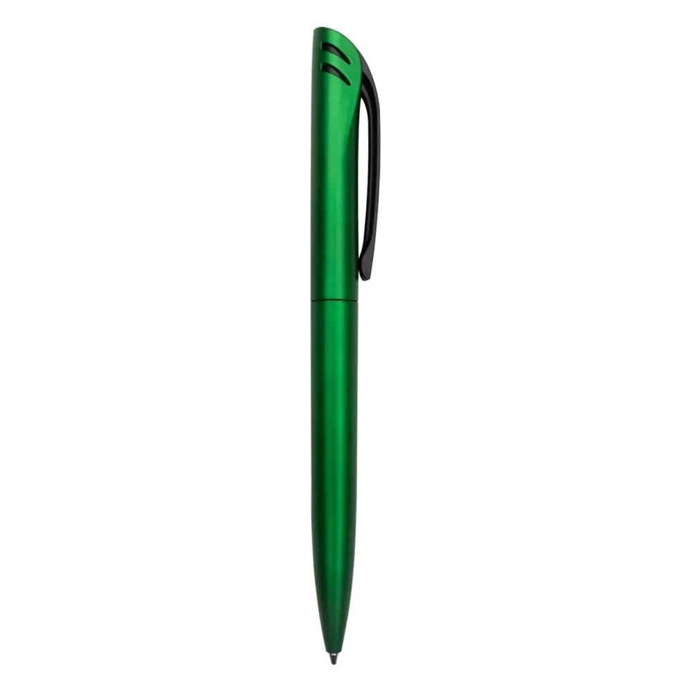 Caneta plástica personalizada giratória verde