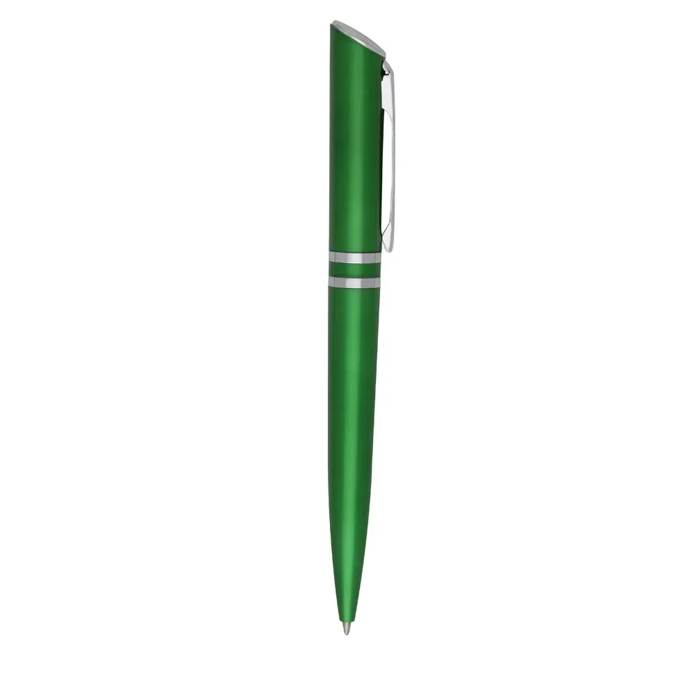 Caneta plástica giratória personalizada verde