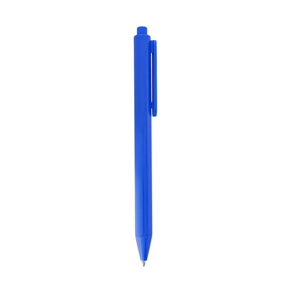 Caneta plástica personalizada gravação dupla azul