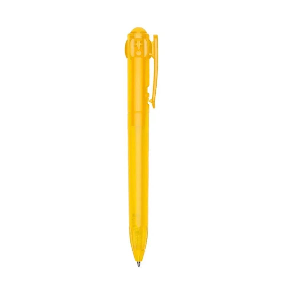 Caneta plástica personalizada amarela