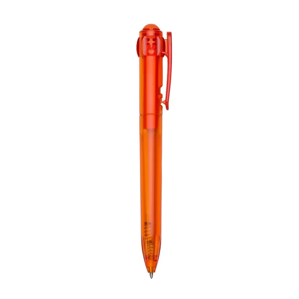 Caneta plástica personalizada laranja