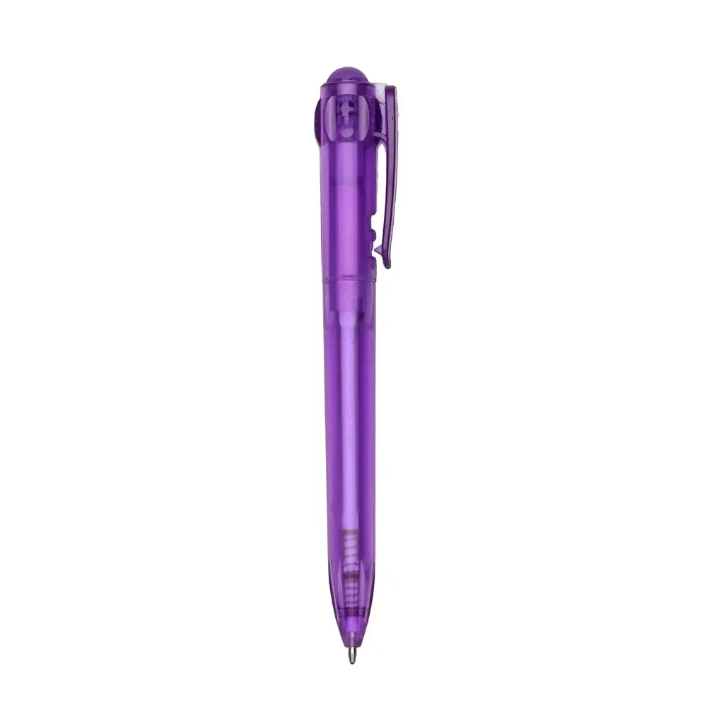 Caneta plástica personalizada roxa