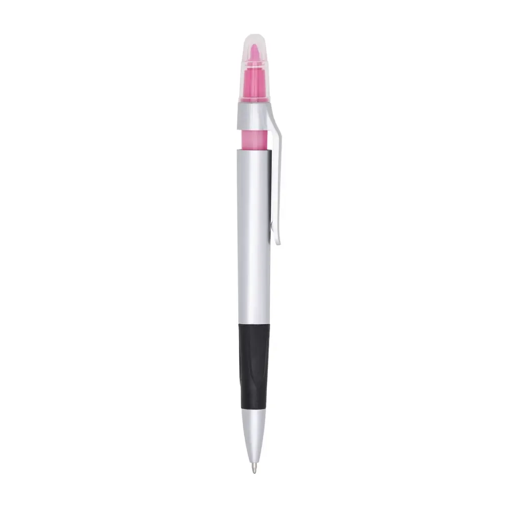 Caneta plástica marca texto personalizada rosa