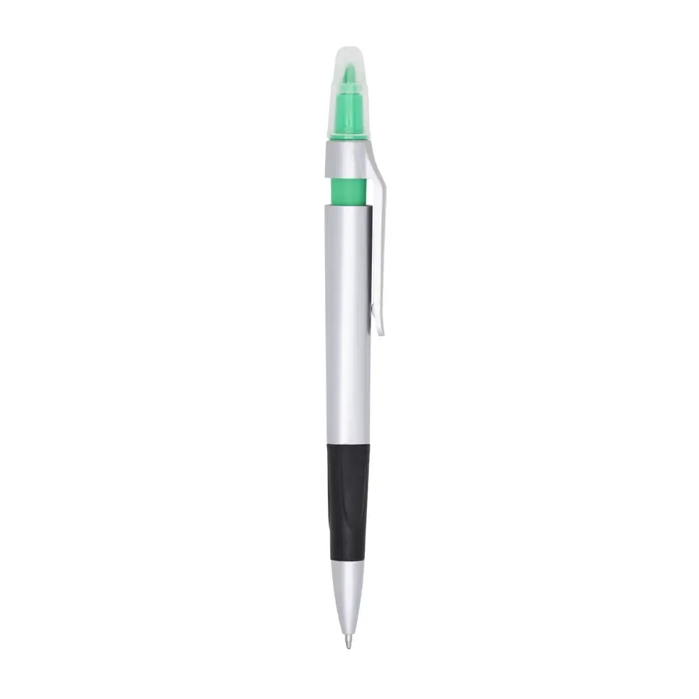 Caneta plástica marca texto personalizada verde