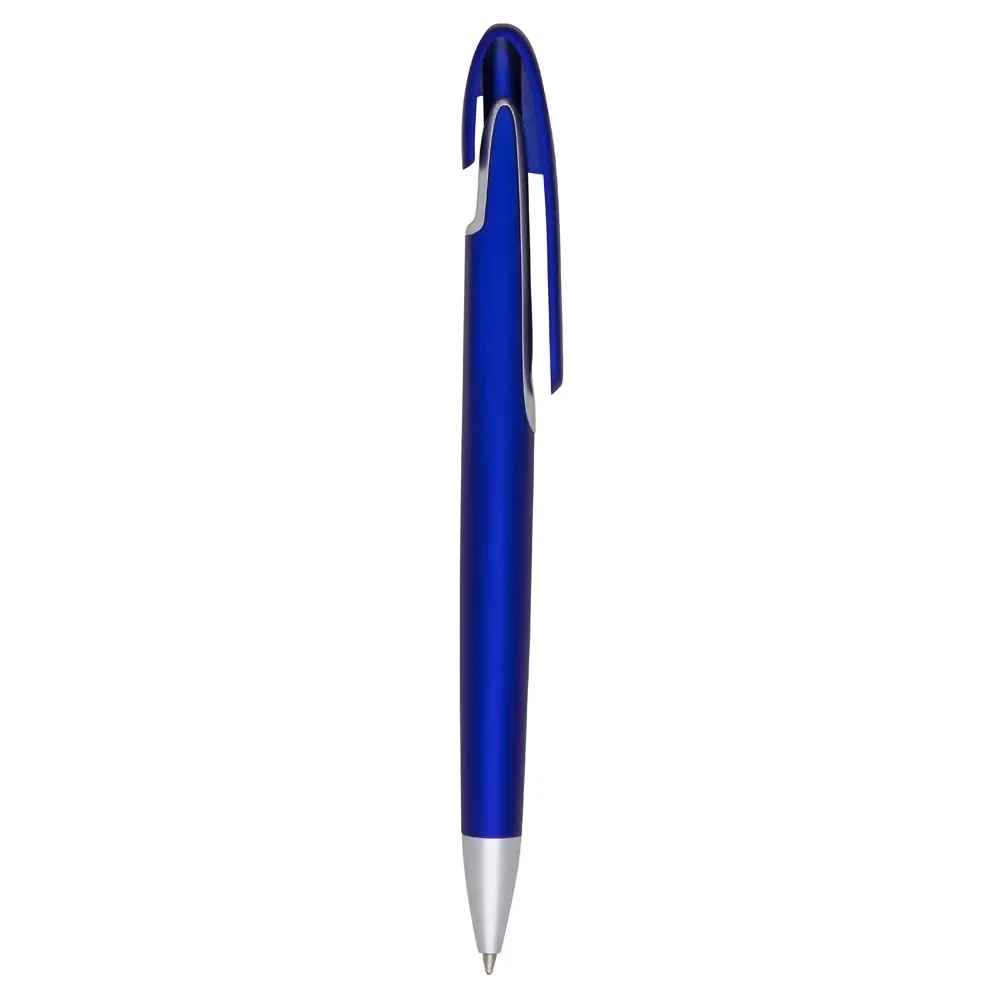 Caneta plástica personalizada reforçada azul