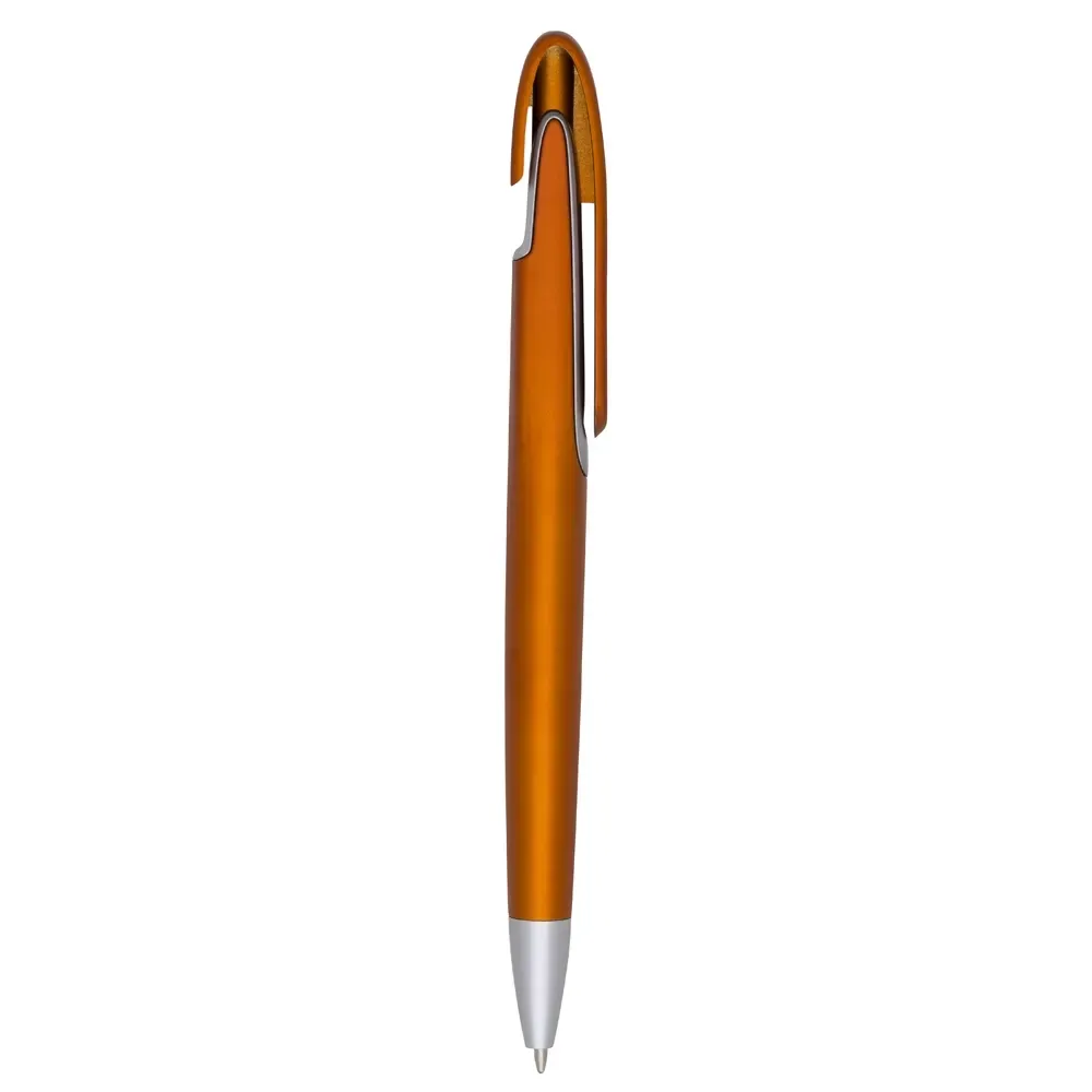 Caneta plástica personalizada reforçada laranja
