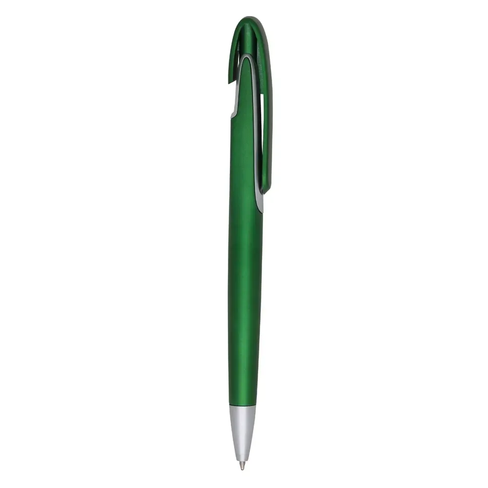 Caneta plástica personalizada reforçada verde