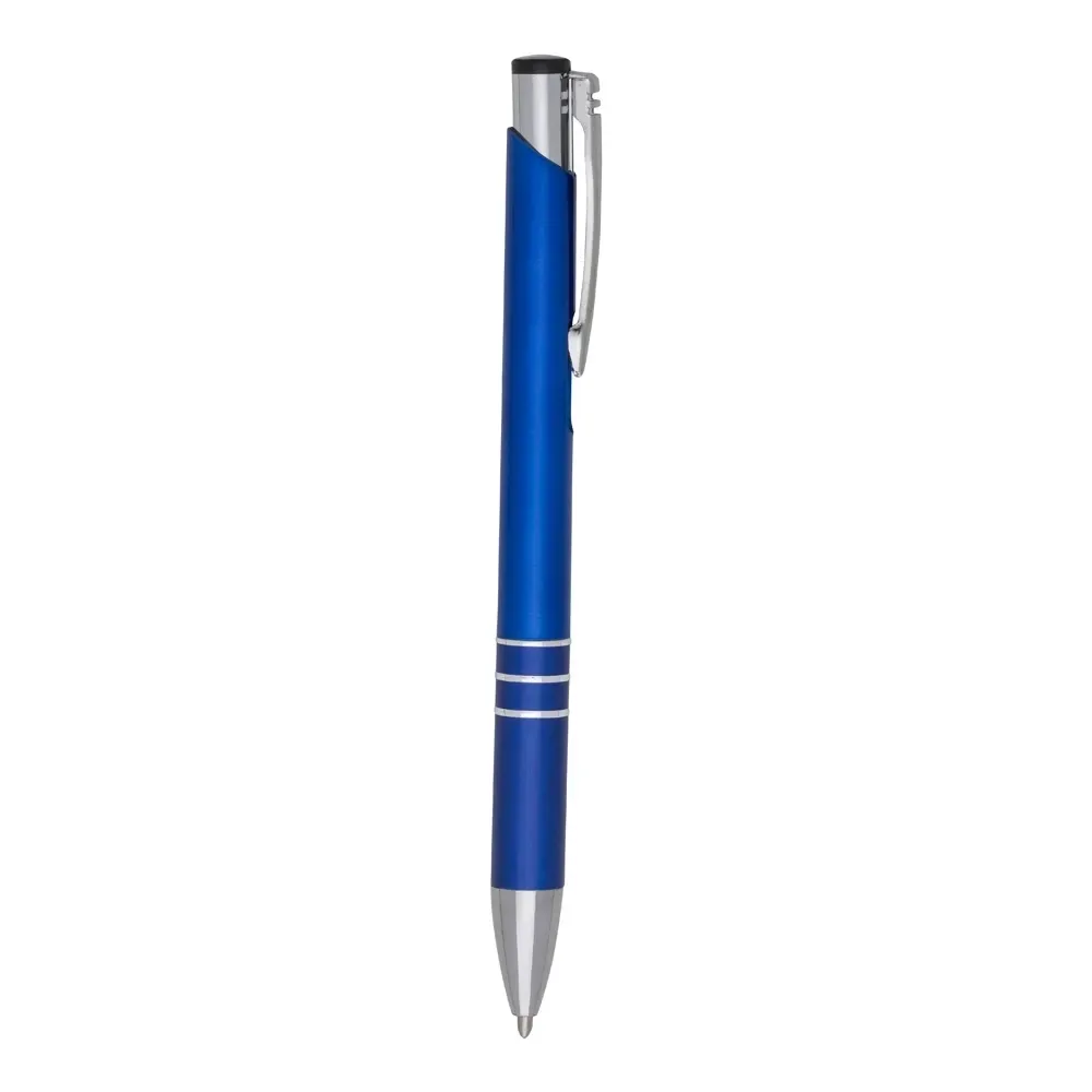 "Caneta Plástica Personalizada Tons Metalizados azul"