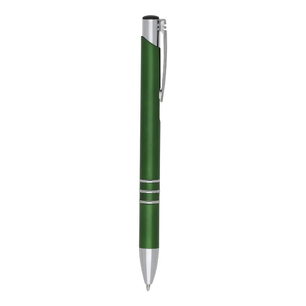 "Caneta Plástica Personalizada Tons Metalizados verde"
