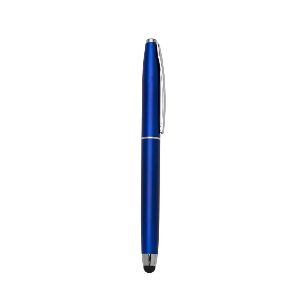 Caneta plástica touch personalizada azul