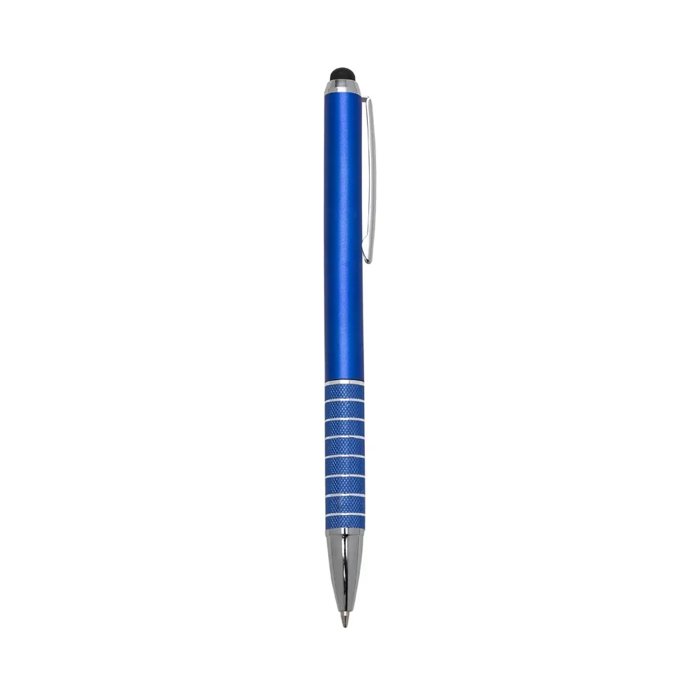 Caneta plástica touch personalizada azul