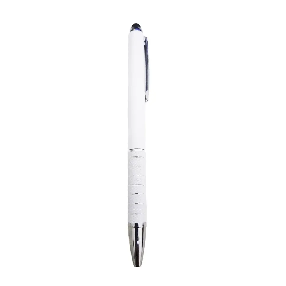 Caneta plástica touch personalizada branca