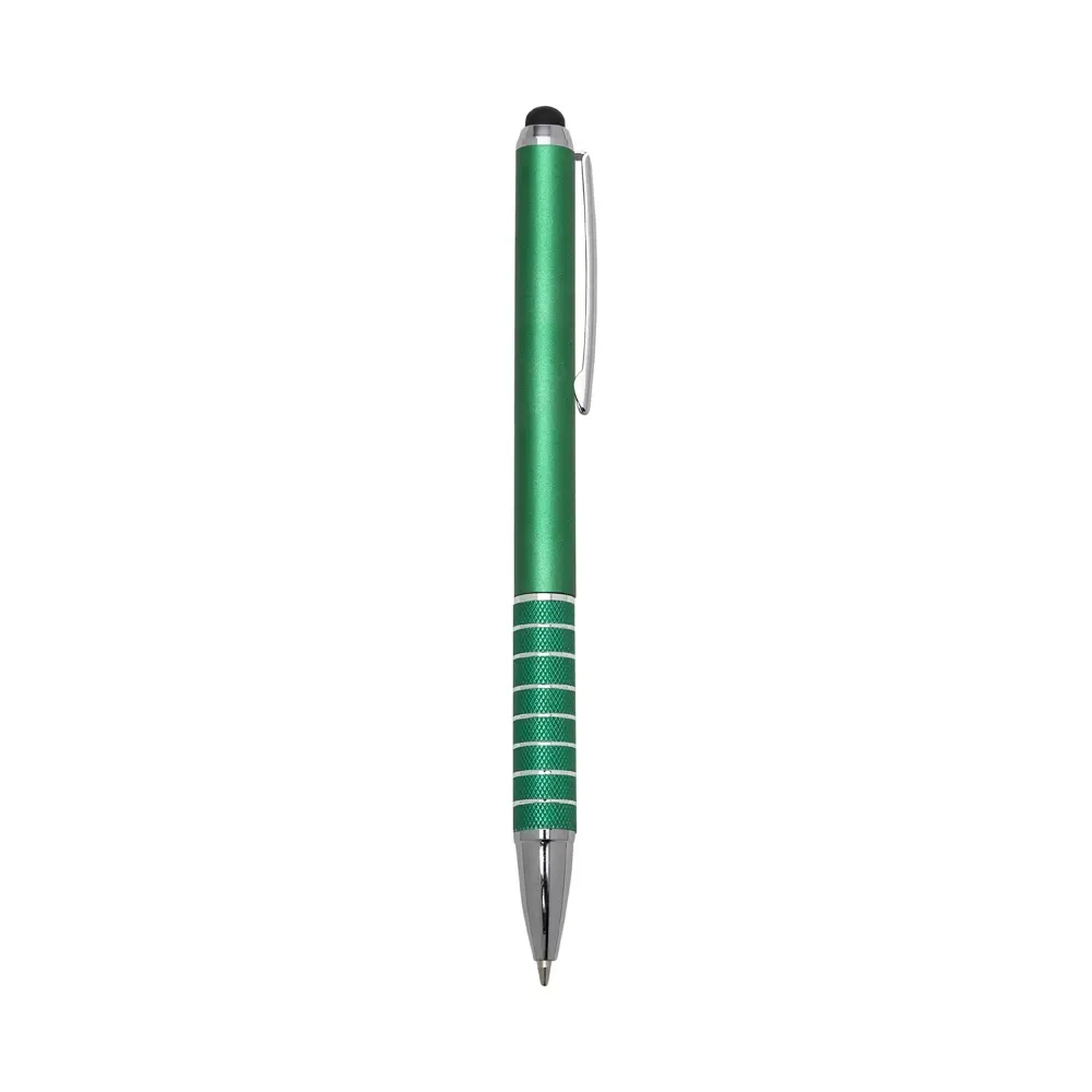 Caneta plástica touch personalizada verde
