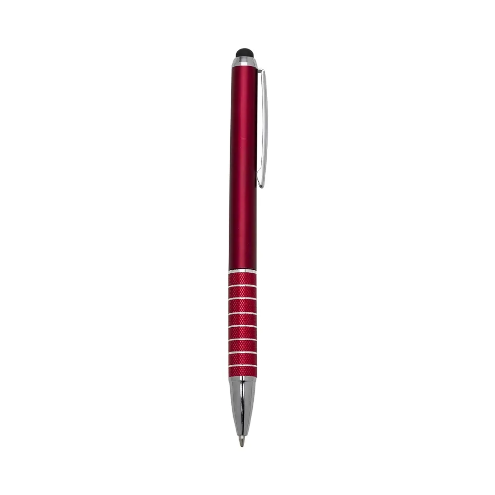 Caneta plástica touch personalizada vermelha