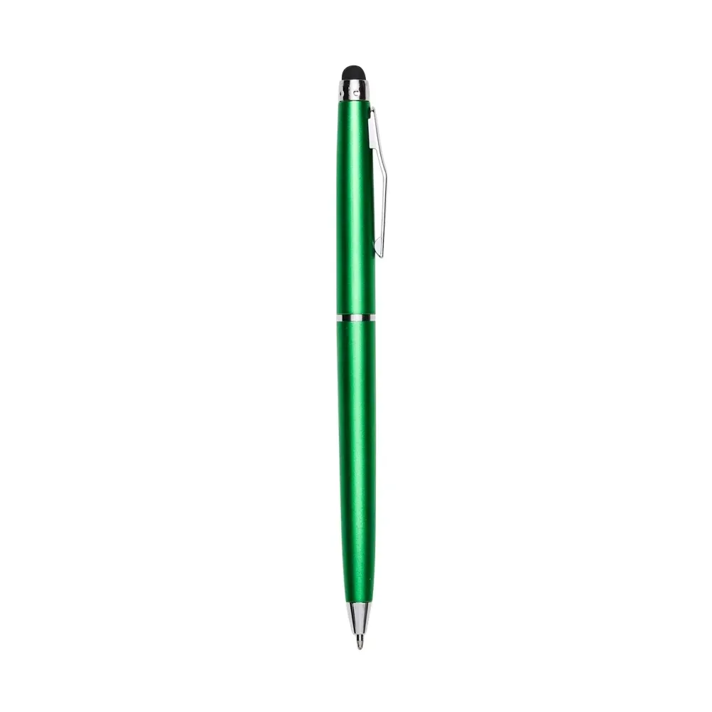 Caneta plástica touch personalizada verde