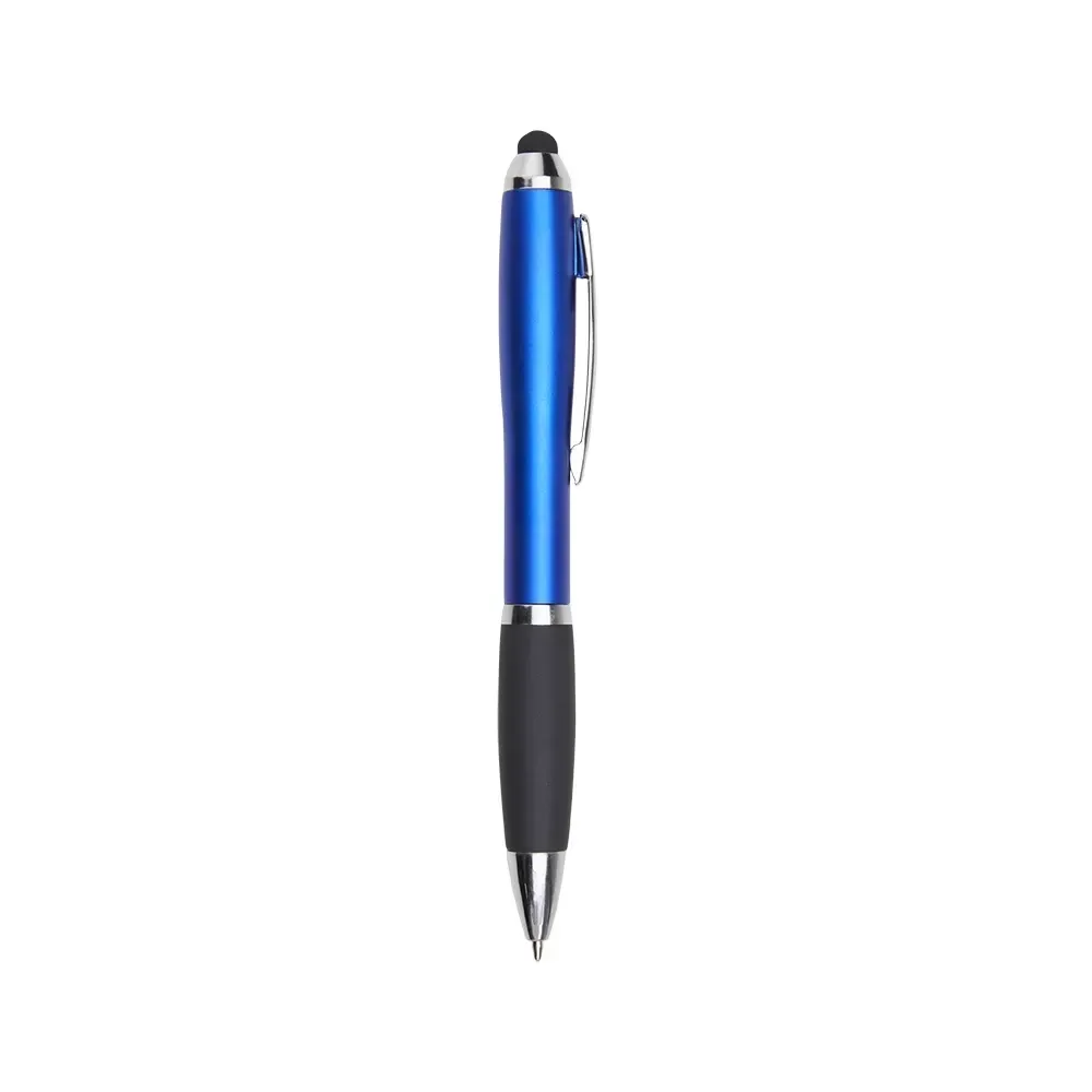 Caneta Plástica Touch Giratória personalizada azul
