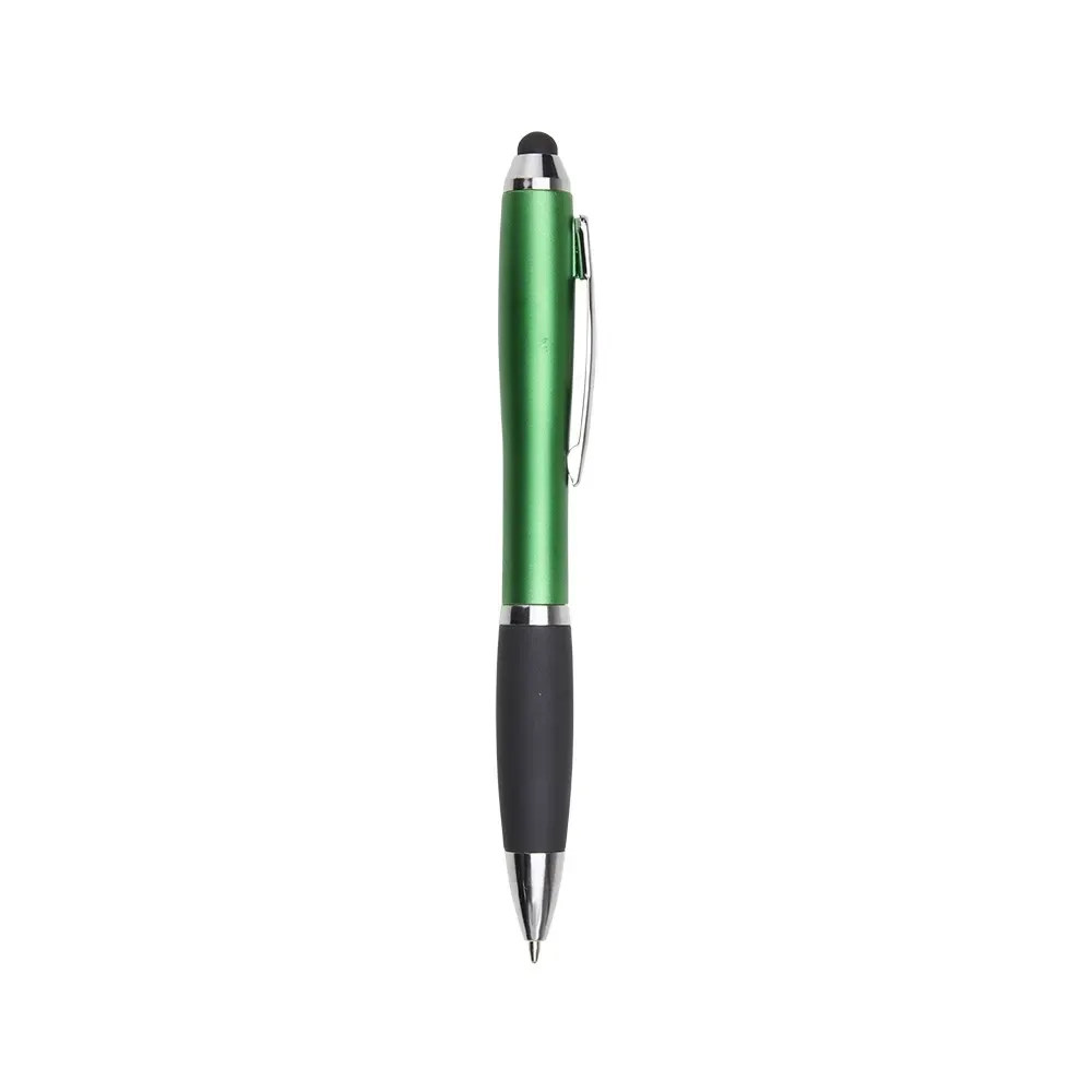 Caneta Plástica Touch Giratória personalizada verde
