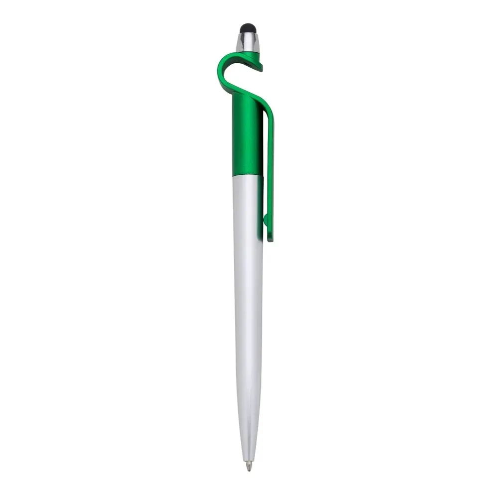 Caneta Plástica Touch com Suporte personalizada verde