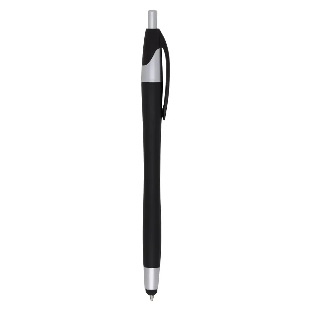 Caneta plástica touch personalizada preta