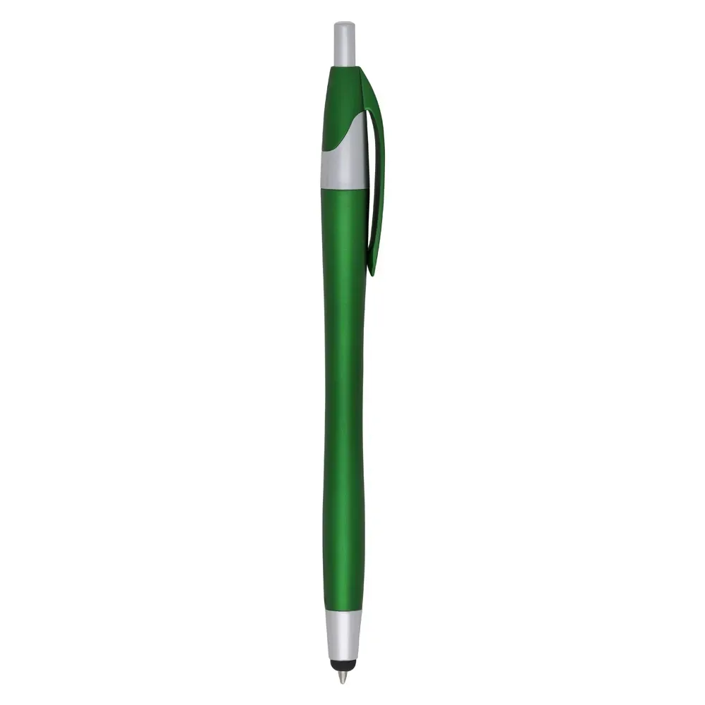 Caneta plástica touch personalizada verde