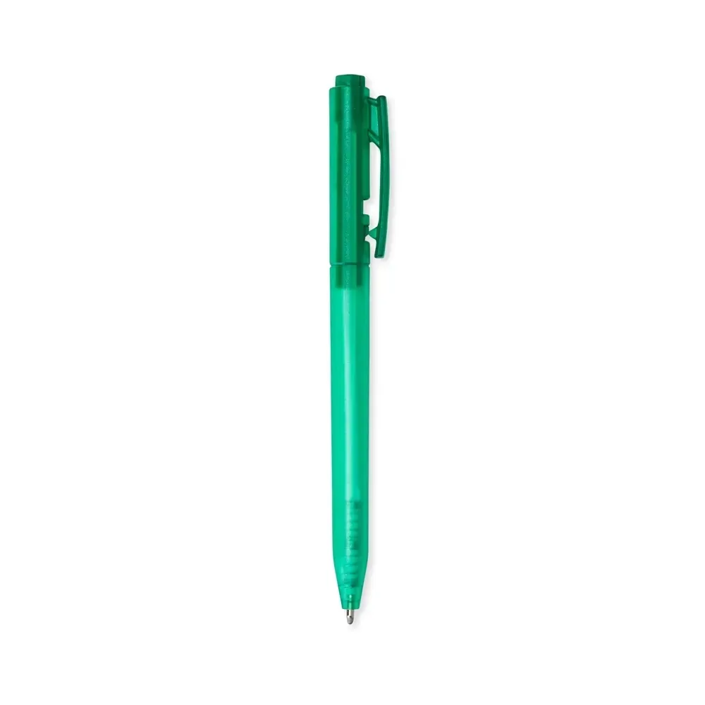 Caneta plástica translúcida personalizada verde