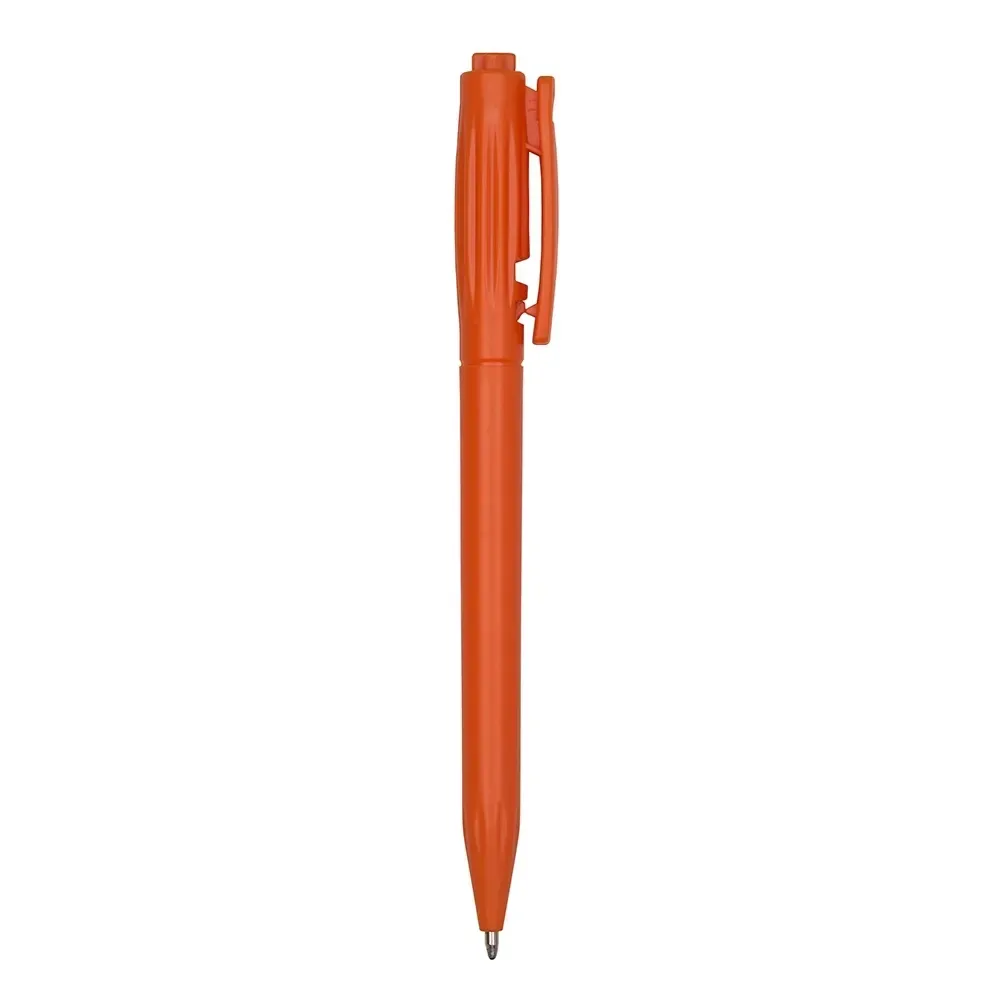 "Caneta Plástica Translúcida Personalizada 11 Cores laranja"