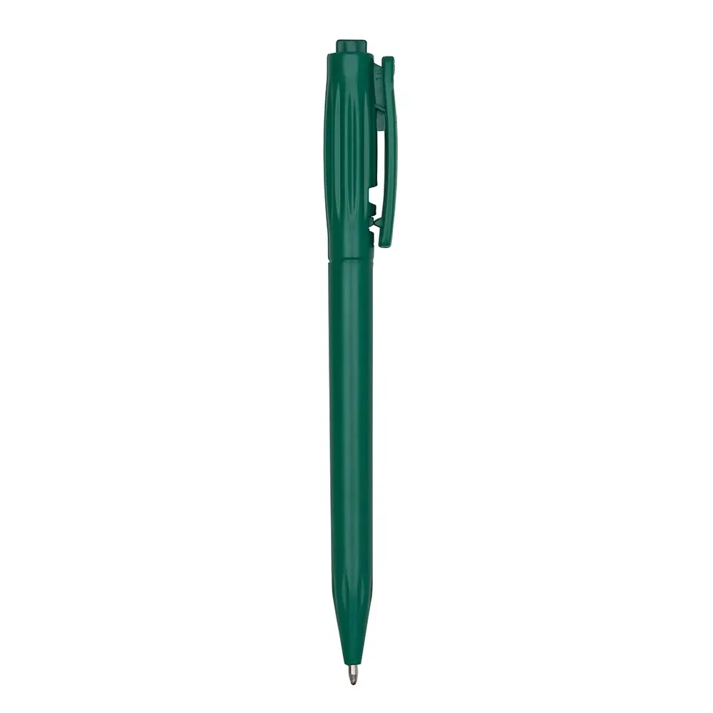 "Caneta Plástica Translúcida Personalizada 11 Cores verde"