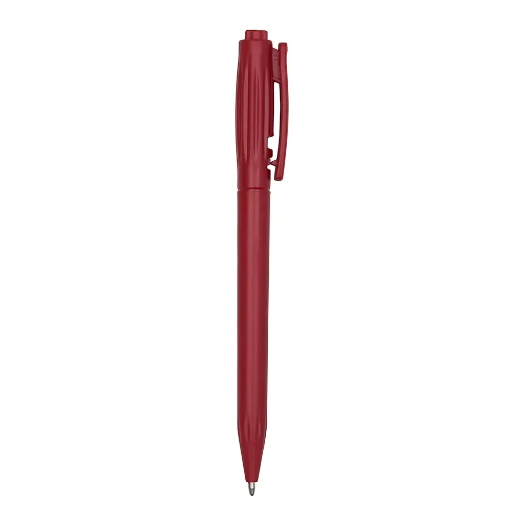 "Caneta Plástica Translúcida Personalizada 11 Cores vermelho"
