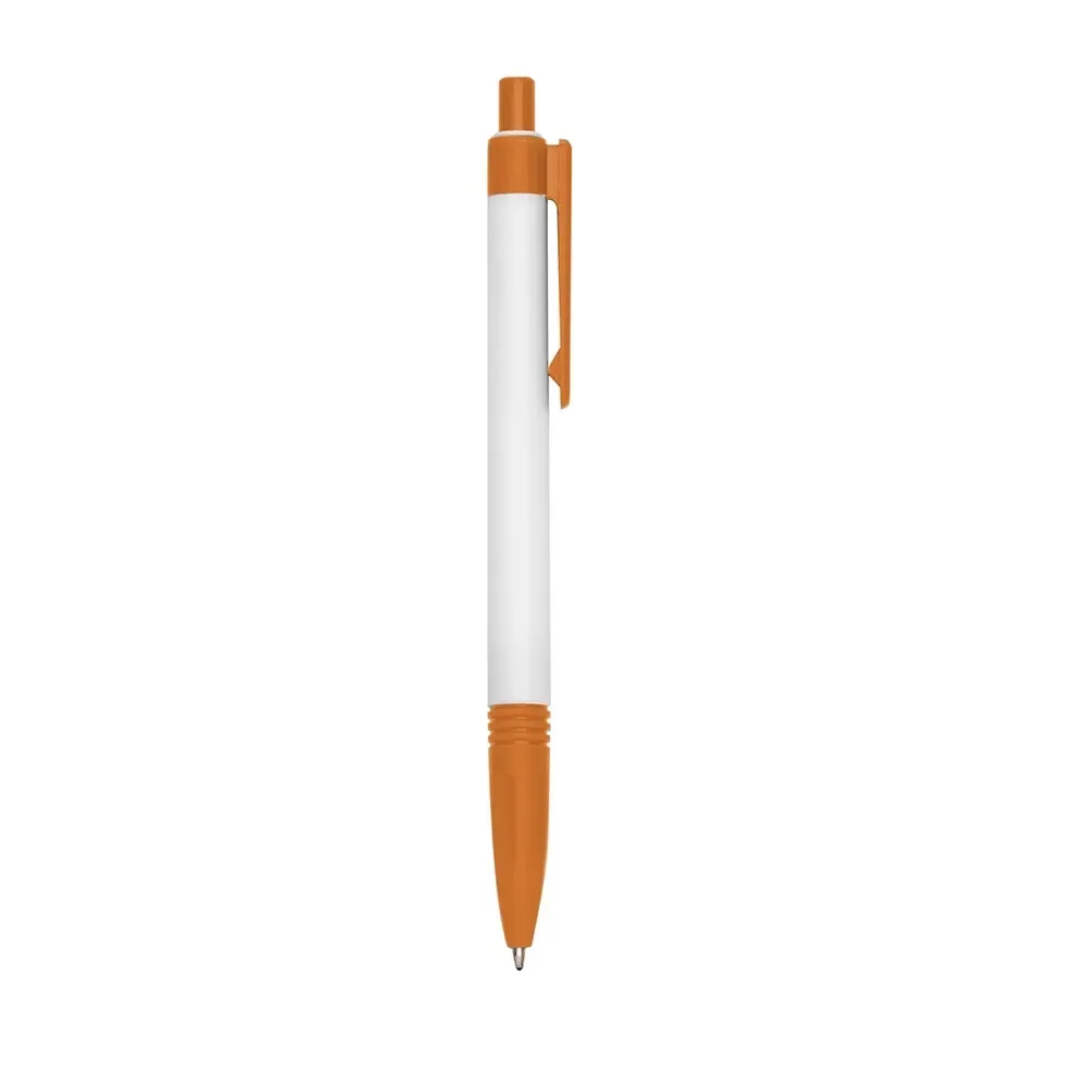 Caneta plástica personalizada ultraleve laranja