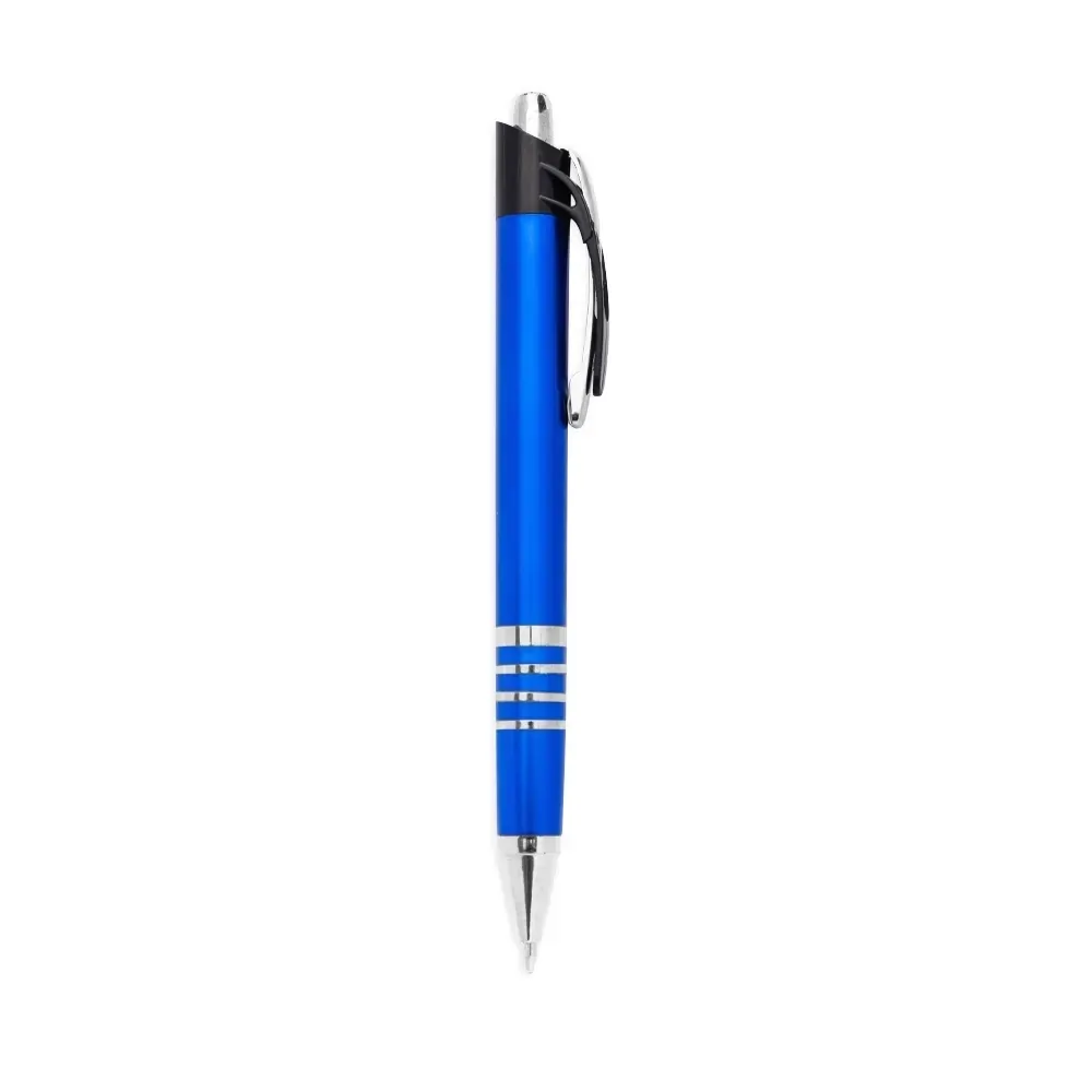 Caneta plástica personalizada com variedade de cores azul
