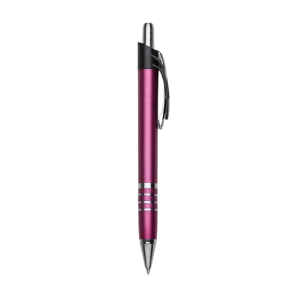 Caneta plástica personalizada com variedade de cores rosa claro