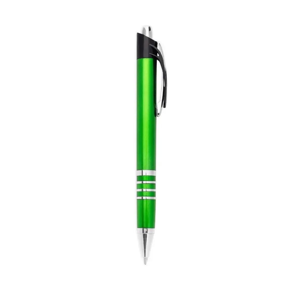 Caneta plástica personalizada com variedade de cores verde escuro