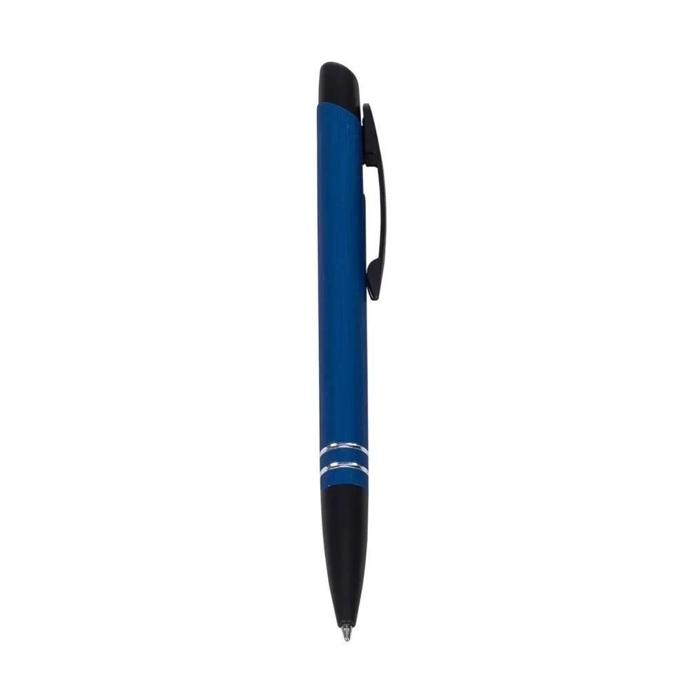 "Caneta semimetal personalizada azul"