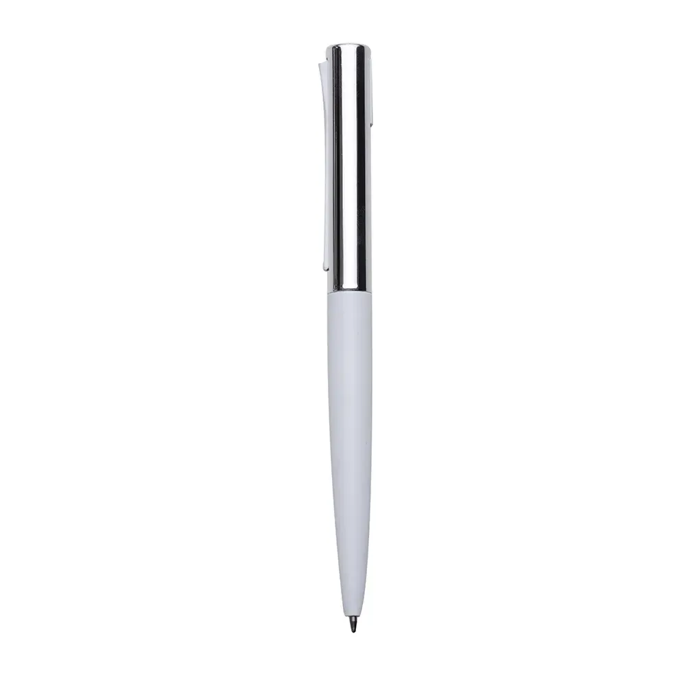 Caneta semimetal personalizada branca