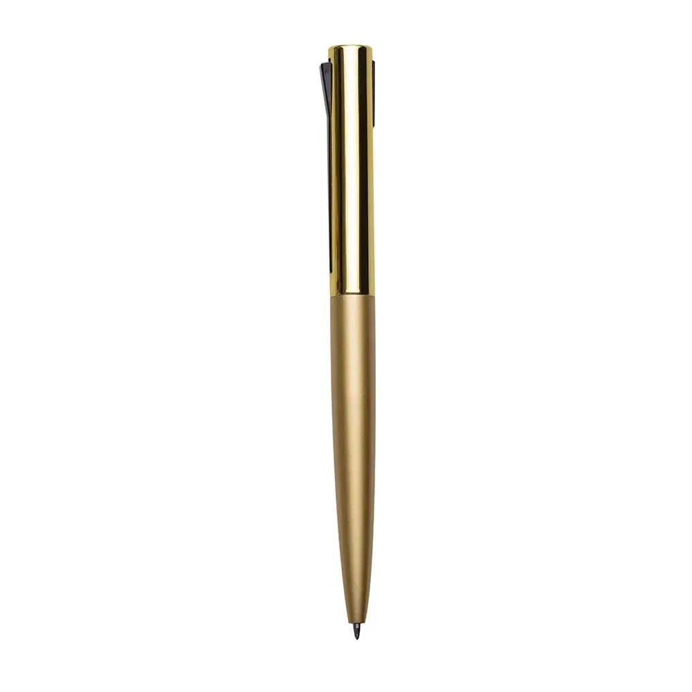 Caneta semimetal personalizada dourada