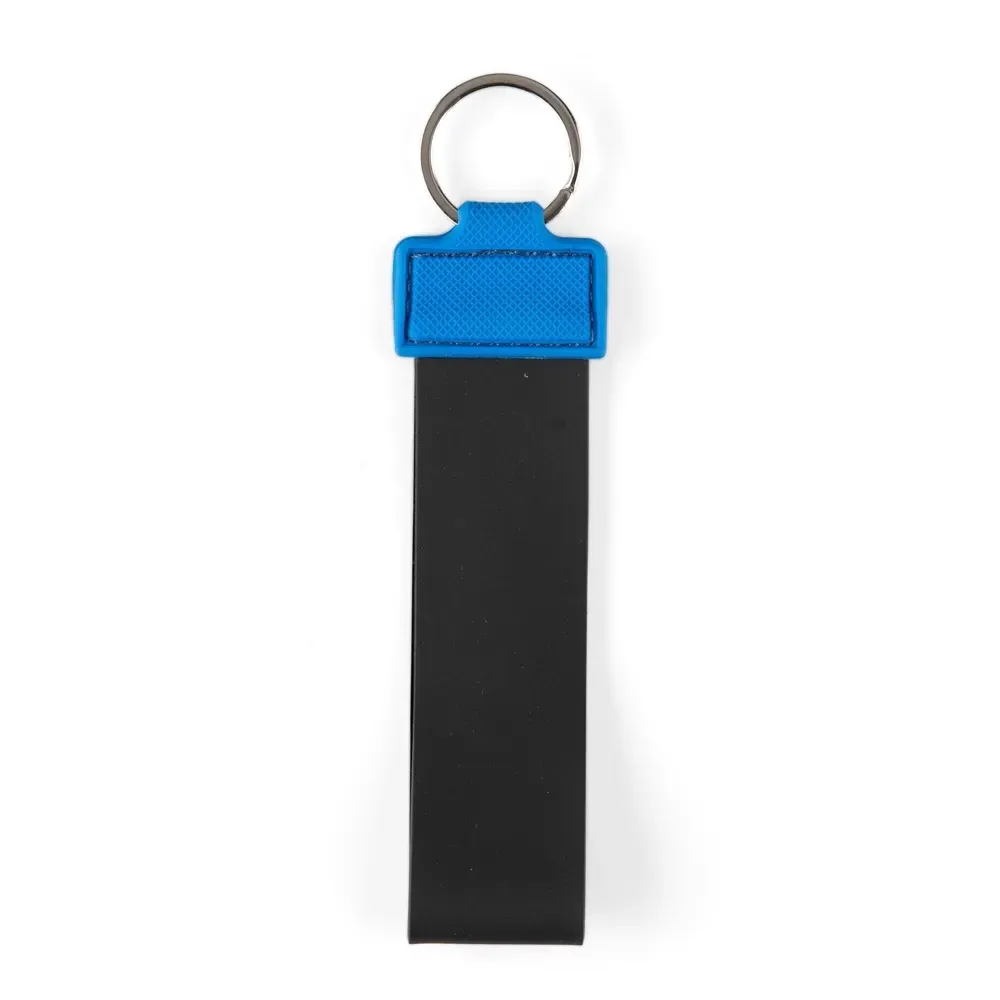 Chaveiro personalizado de alça emborrachada, cor azul